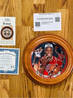Michael Jordan "1993 NBA CHAMPIONSHIP" BULLS Plate Bradford Exchange UpperDeck